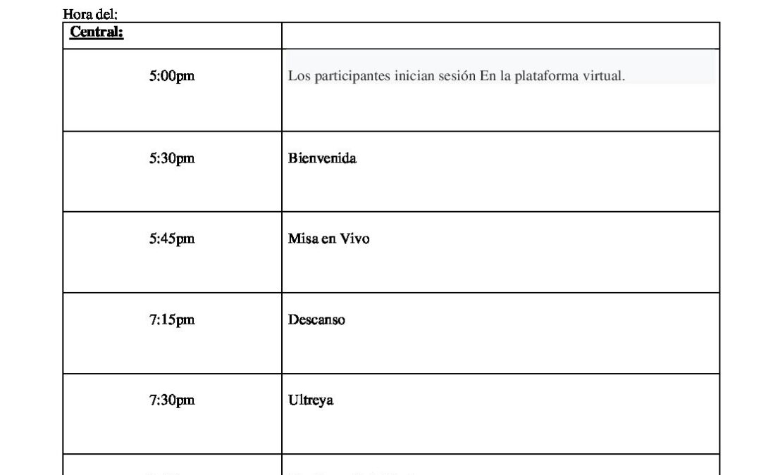 Virtual Encounter Central TZ Spanish