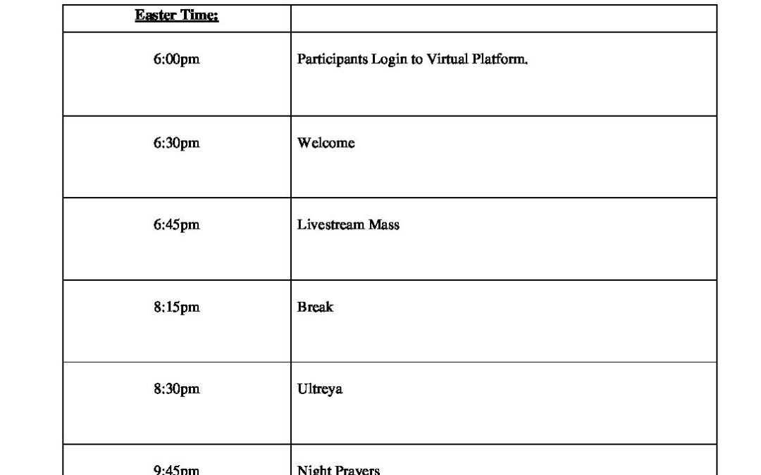 Virtual Encounter Eastern TZ
